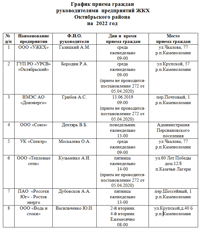 График приема картинка